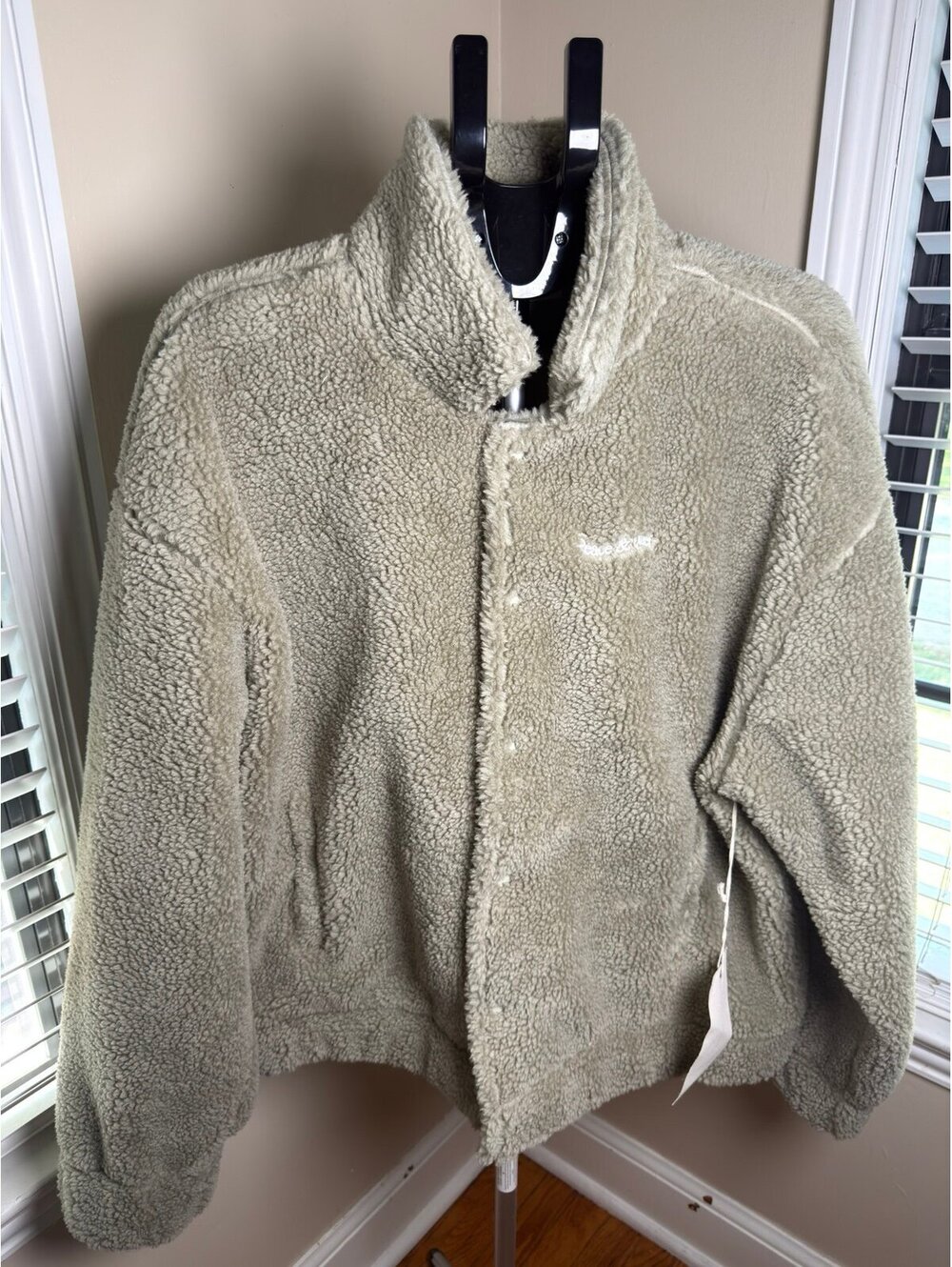 NWT Museum of Peace & Quiet Sherpa Fleece Jacket XL Sage Green Oversized Unisex